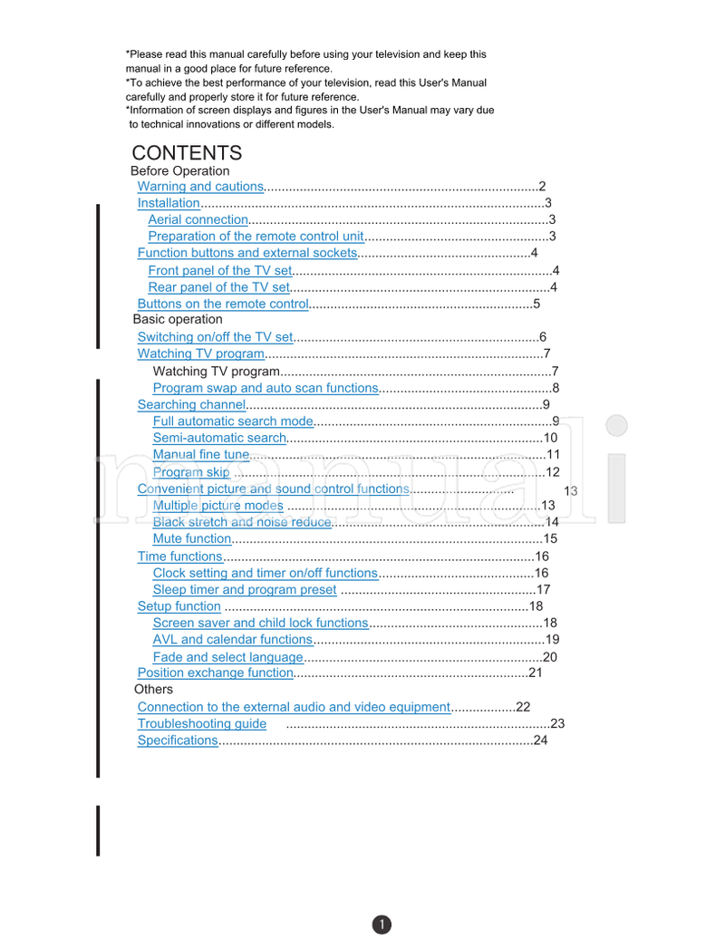 Haier 21FA11 21FA11-AM (26 pages) TV Operating Manual