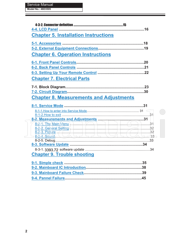 Haier 48DR3505 MSD3393LU (50 pages) TV Service Manual