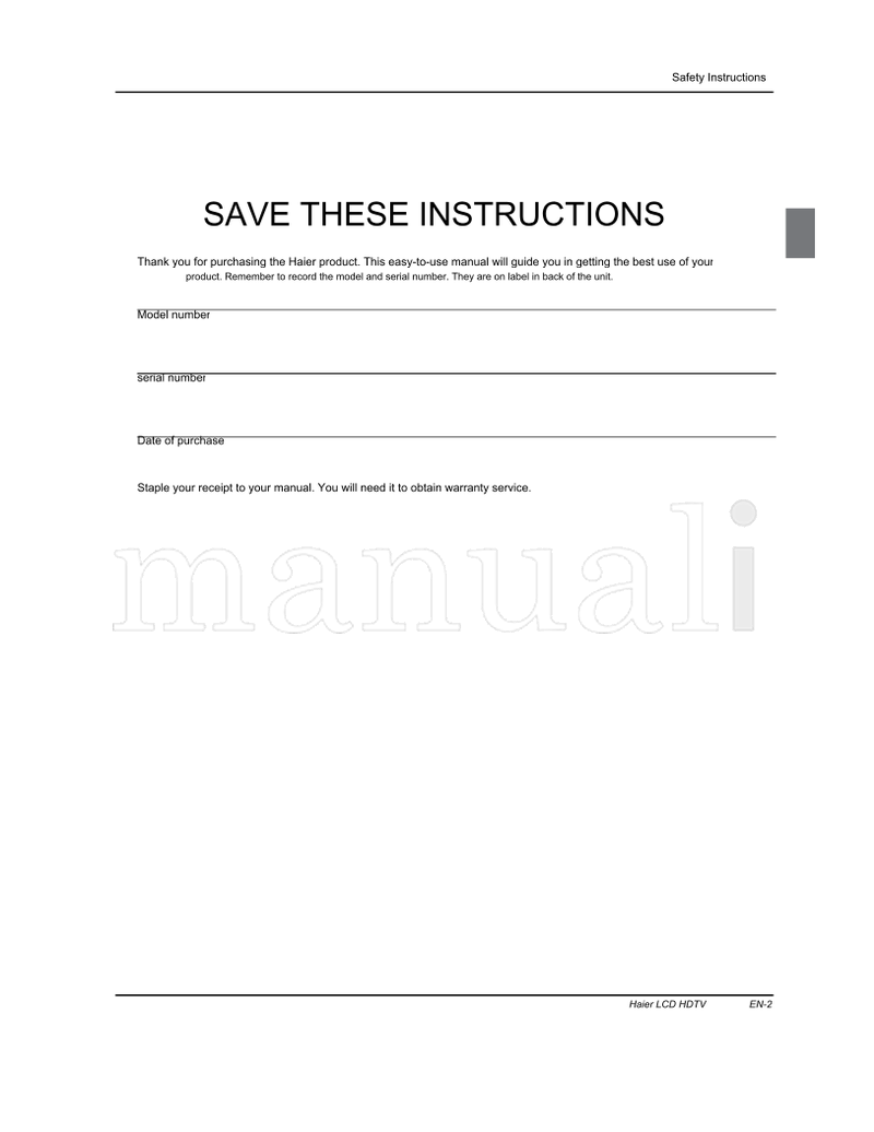 Haier 0090509587A HL24XK2 (23 pages) TV Operating Manual