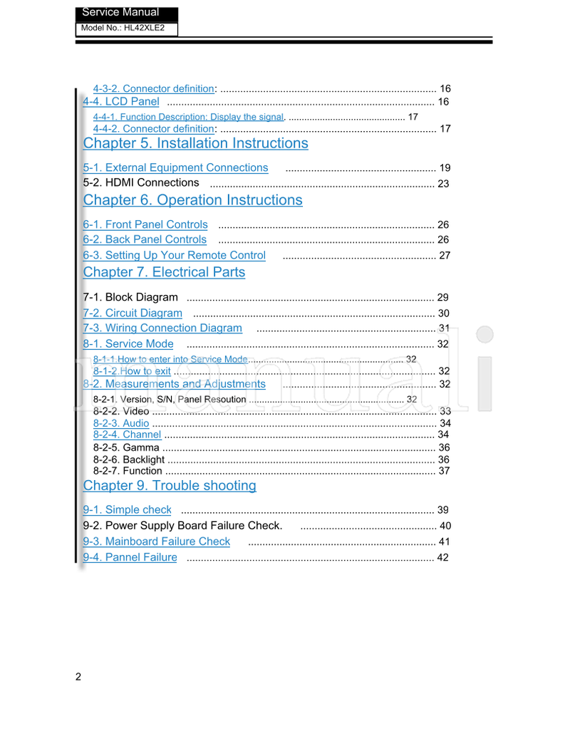 Haier ZORAN745 TV1006S004V0 HL32LE2 HL32LE2a (59 pages) TV Service Manual