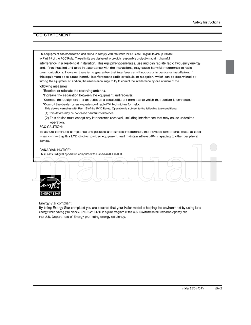 Haier 0090509595 HL40XSL2 HL40XSLW2 HL46XSL2 HL46XSLW2 (39 pages) TV Operating Manual