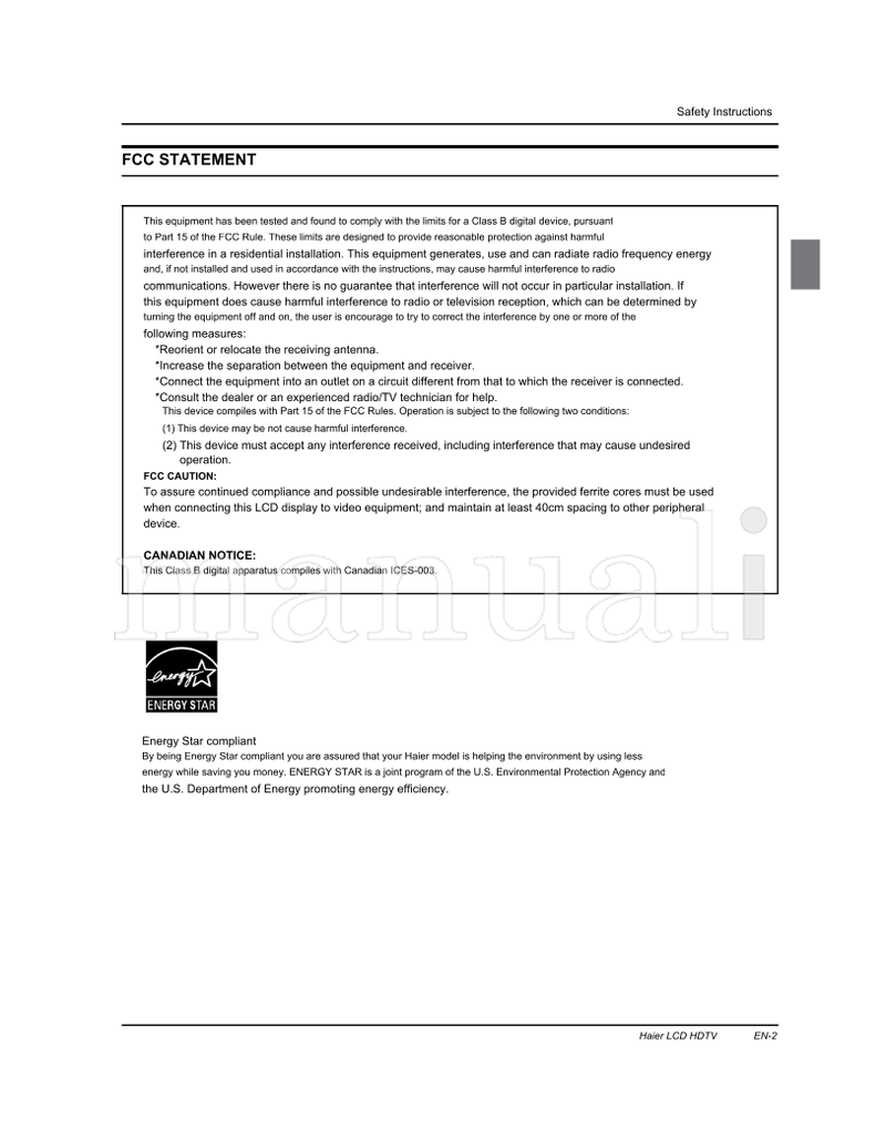 Haier 0090509595 HL42XZK42 (39 pages) TV Operating Manual