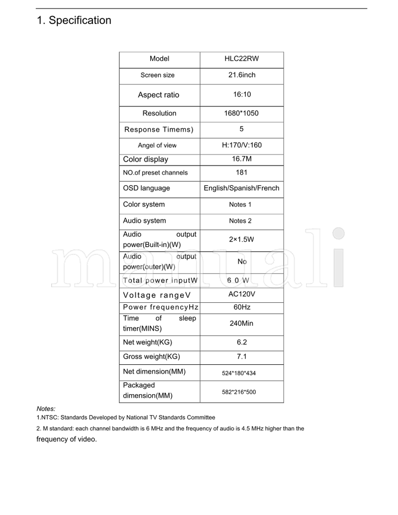 Haier HLC22RW (55 pages) TV Service Manual