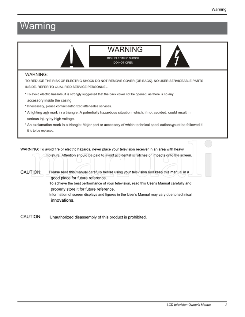 Haier L26F6 L32F6 L42F6 (27 pages) TV Operating Manual