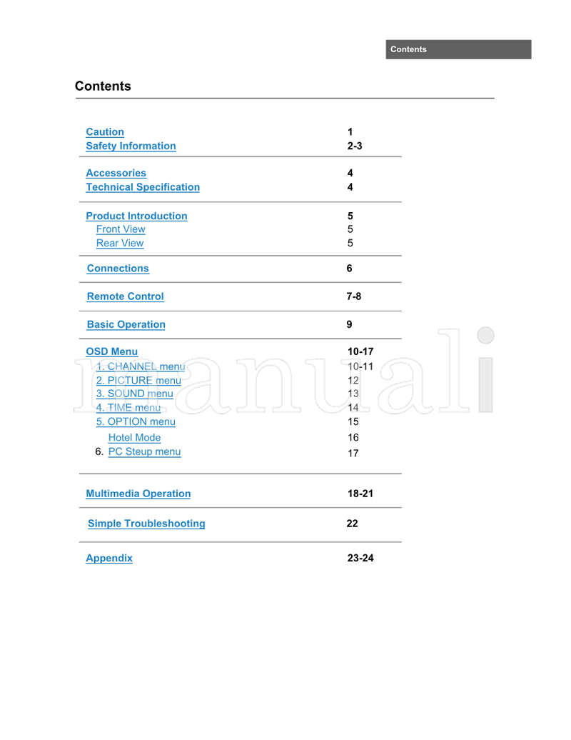 Haier L39Z10A (27 pages) TV Operating Manual