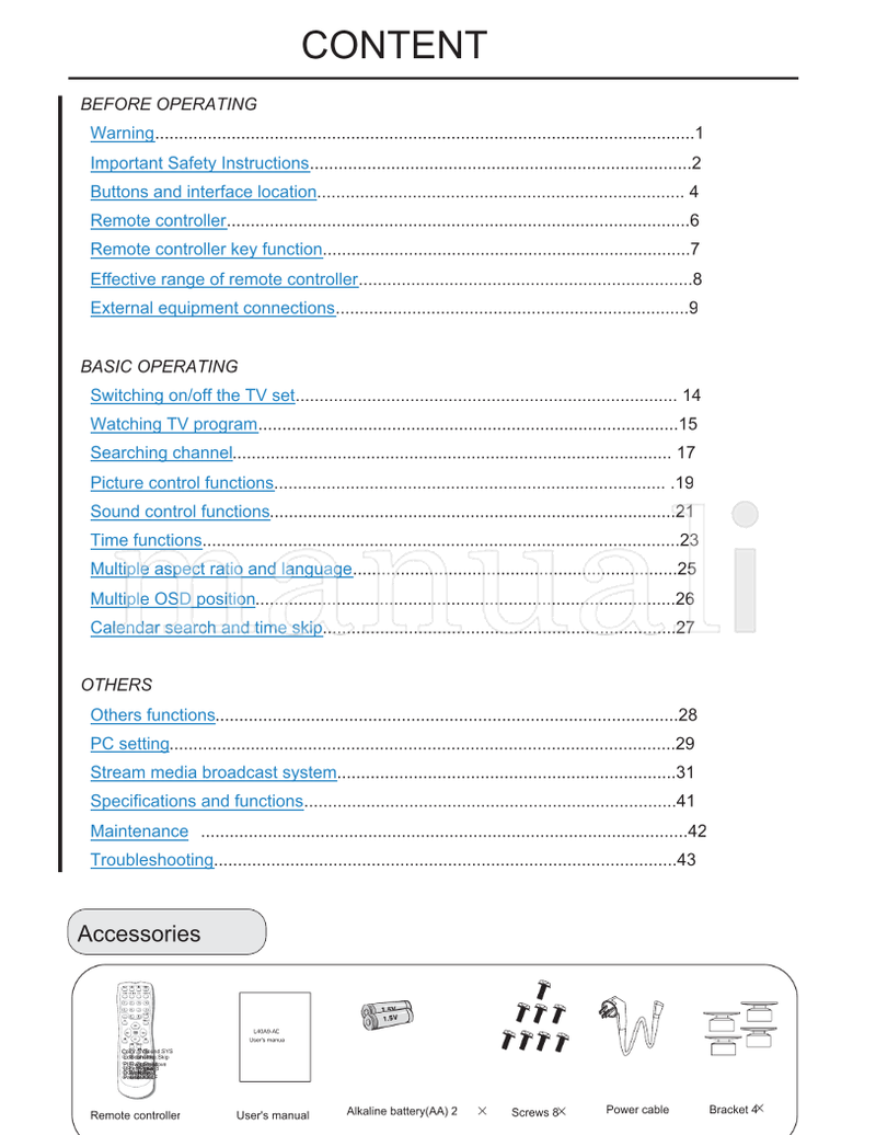 Haier L40A9-AD (47 pages) TV Operating Manual