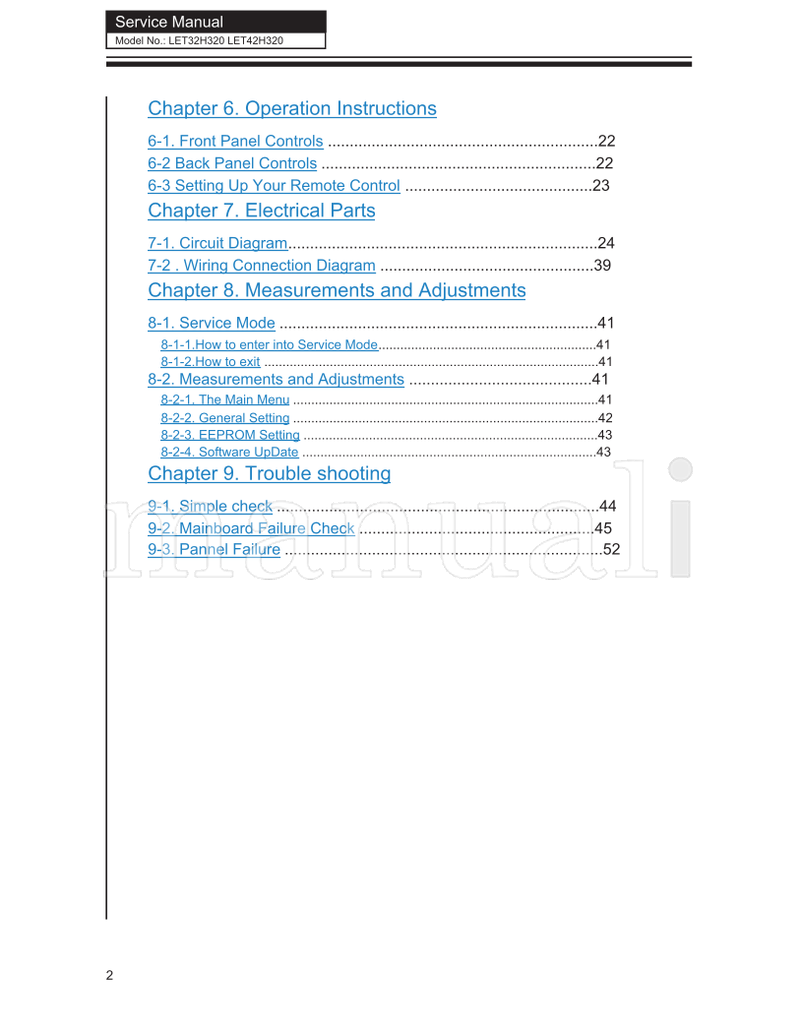 Haier LET32H320 LET42H320 MT5310 TV1107S001V0 (58 pages) TV Service Manual