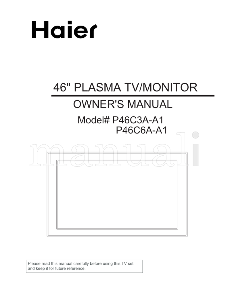 Haier P46C3A-A1 P46C6A-A1 (20 pages) TV Operating Manual