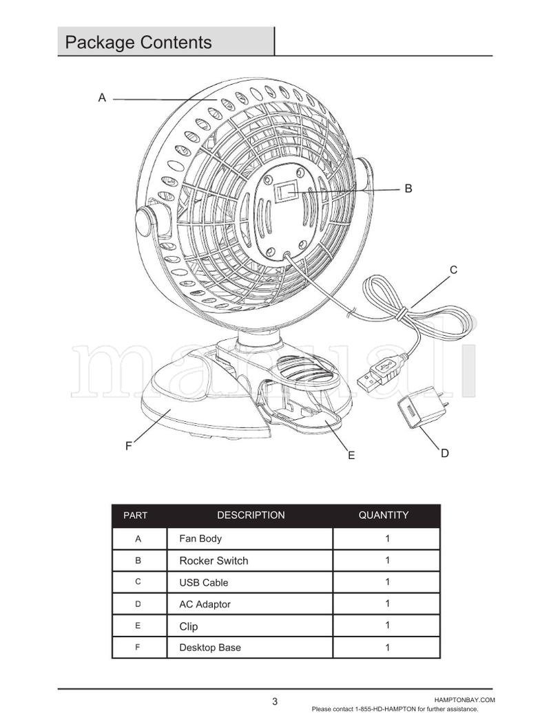 Hampton Bay DC6-1A (16 pages) Ceiling Fan Operating Manual