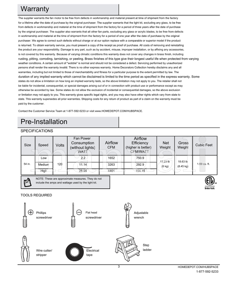 Hampton Bay 52-MORL-RV4-07182024 (21 pages) Ceiling Fan Operating Manual