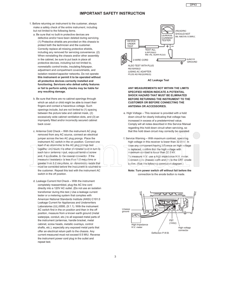Hitachi 51F510 57F510 13 07 15 05 3 (181 pages) TV Service Manual