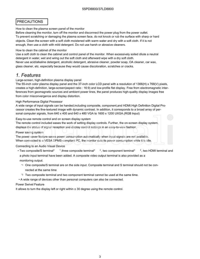 Hitachi 55PD8800TA (128 pages) TV Service Manual