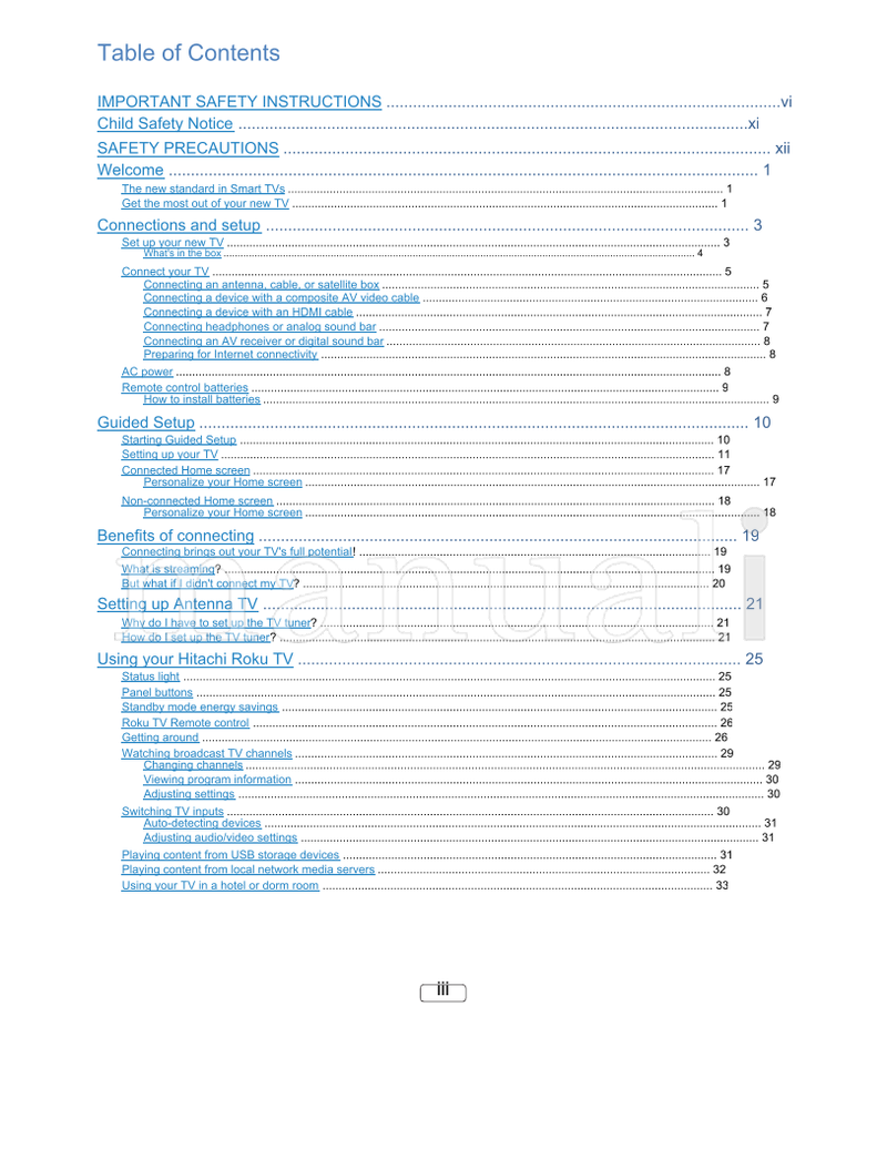 Hitachi 55R7 (84 pages) TV Operating Manual