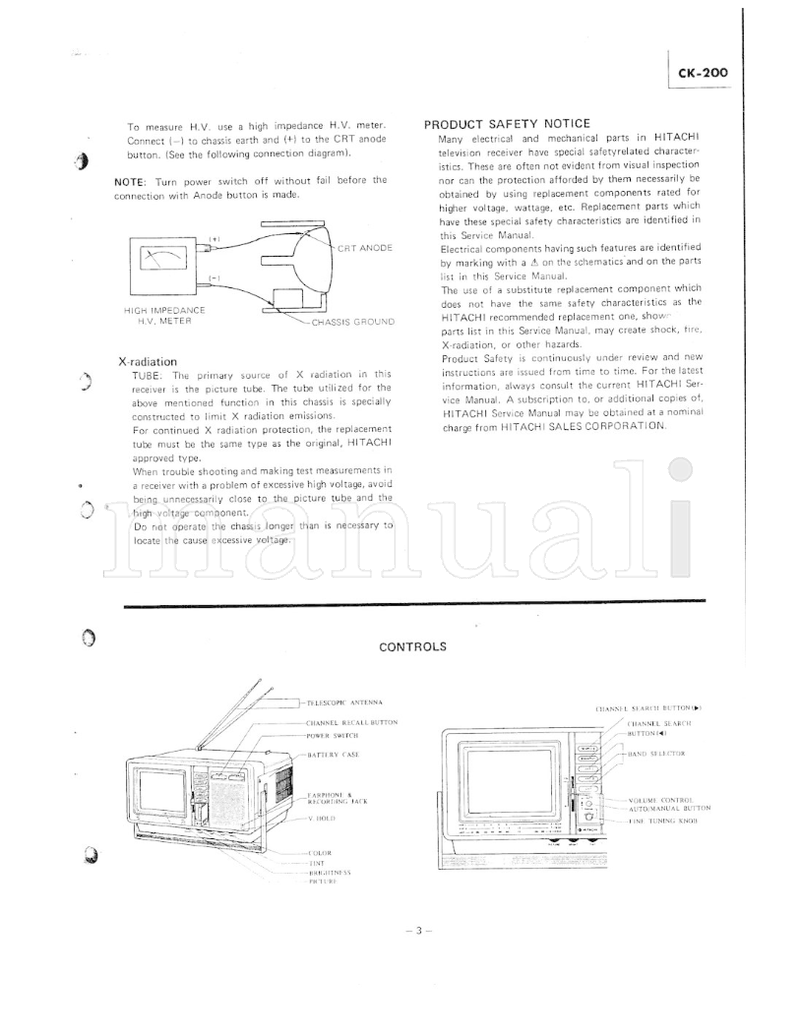 Hitachi CK-200 (22 pages) TV Service Manual