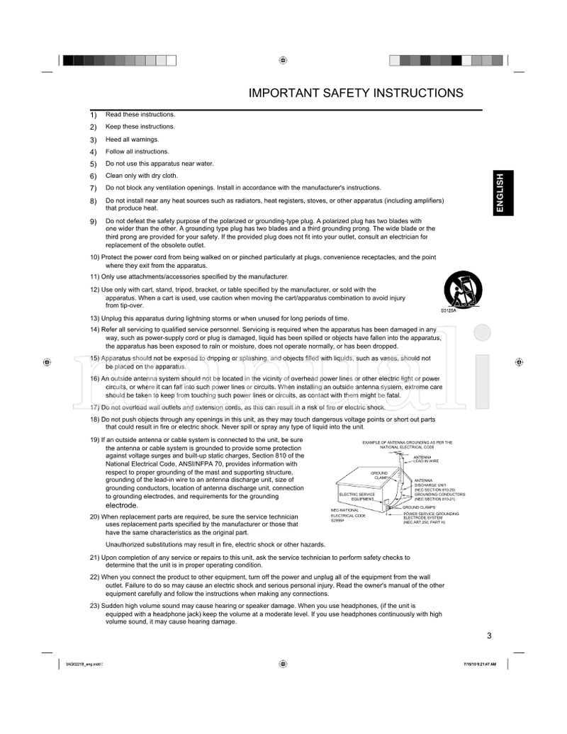 Hitachi LE19S304 LE19S314 (27 pages) TV Operating Manual