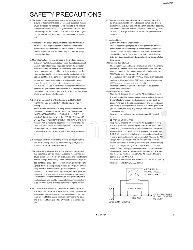 JVC AV-14F1P 56084 (27 pages) TV Service Manual