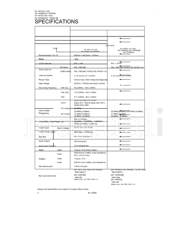 JVC AV-1435EE AV-1435TEE AV-14FMG3 AV-14FMG3B AV-1435 AV-14FMT3 (32 pages) TV Service Manual