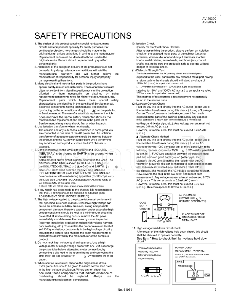 JVC AV-20320 AV-20321 51964 (42 pages) TV Service Manual