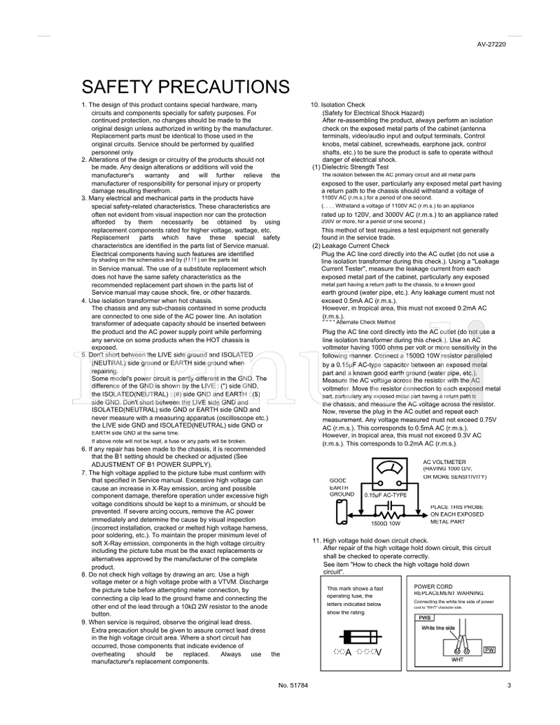 JVC AV-27220 51784 (52 pages) TV Service Manual