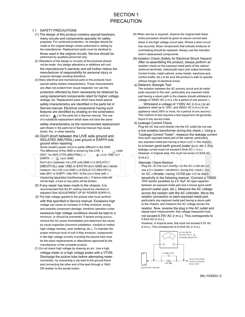 JVC YA350 LT-20A5 (50 pages) TV Service Manual