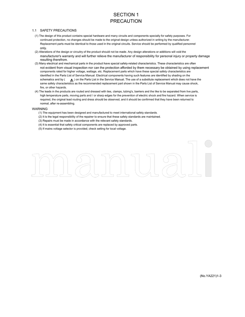 JVC YA221 LT-23D50BK (97 pages) TV Service Manual