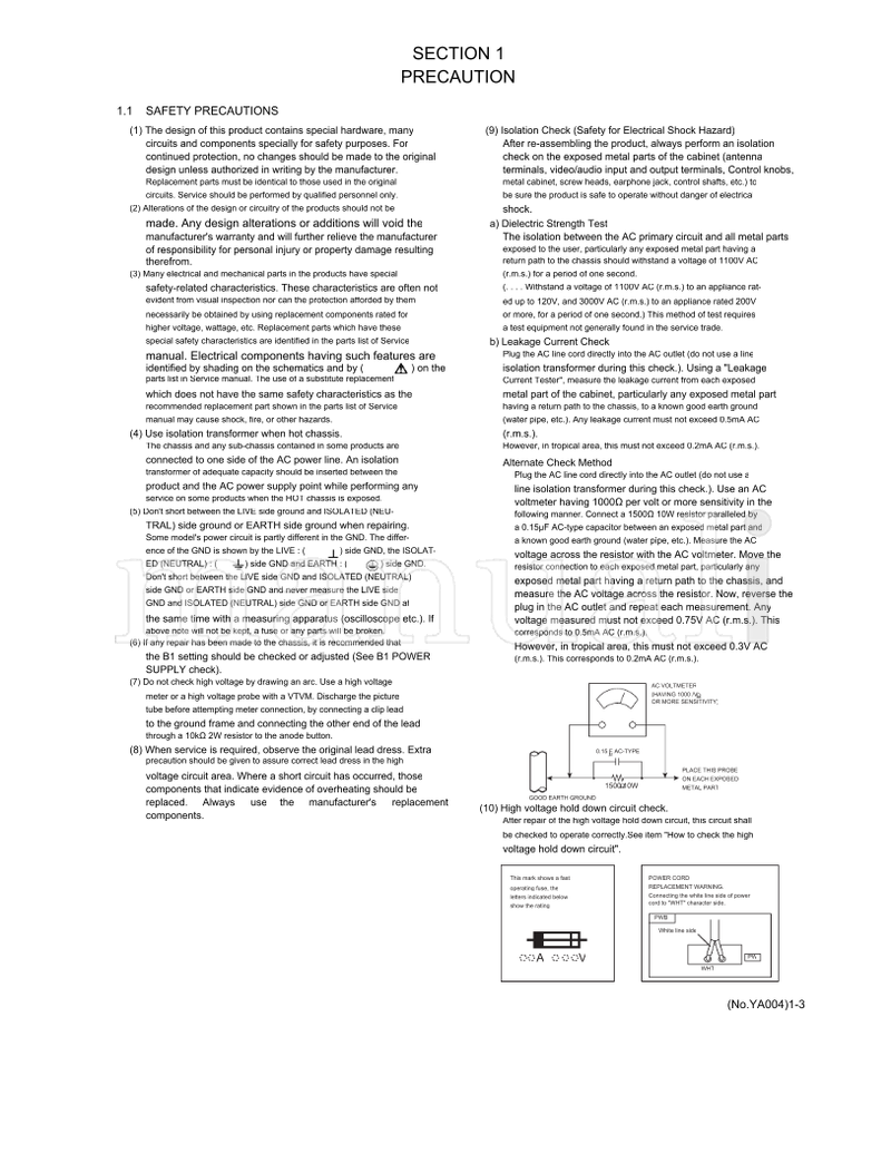JVC YA004 LT-32WX84 RM-C13G (94 pages) TV Service Manual