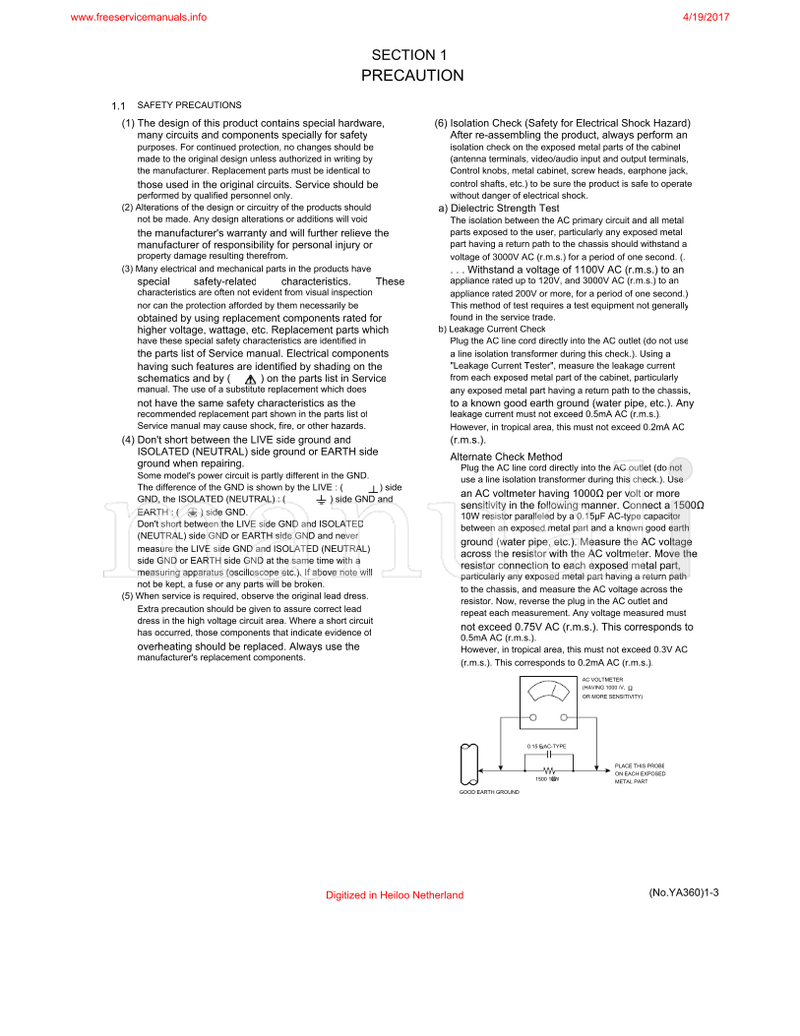 JVC YA360 LT-37M60BU LT-37M60ZU (109 pages) TV Service Manual