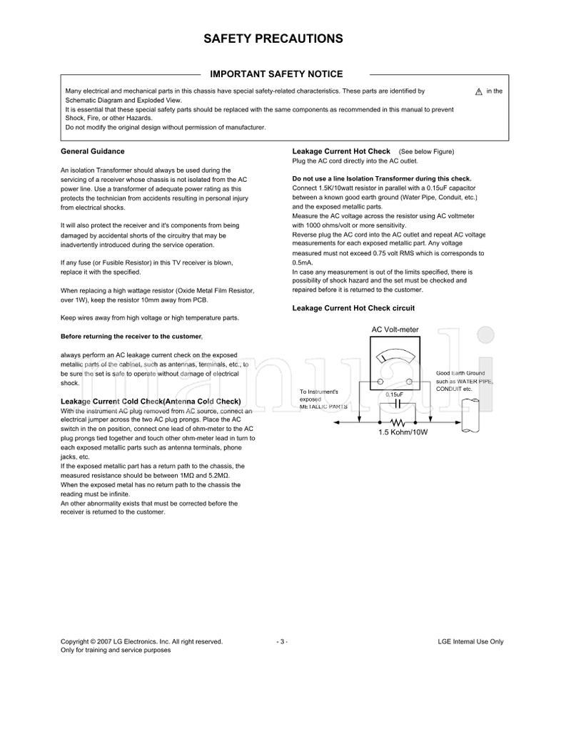 LG LA85C 19LG30 19LG31 19LG30-UA 19LG31-UB (25 pages) TV Service Manual