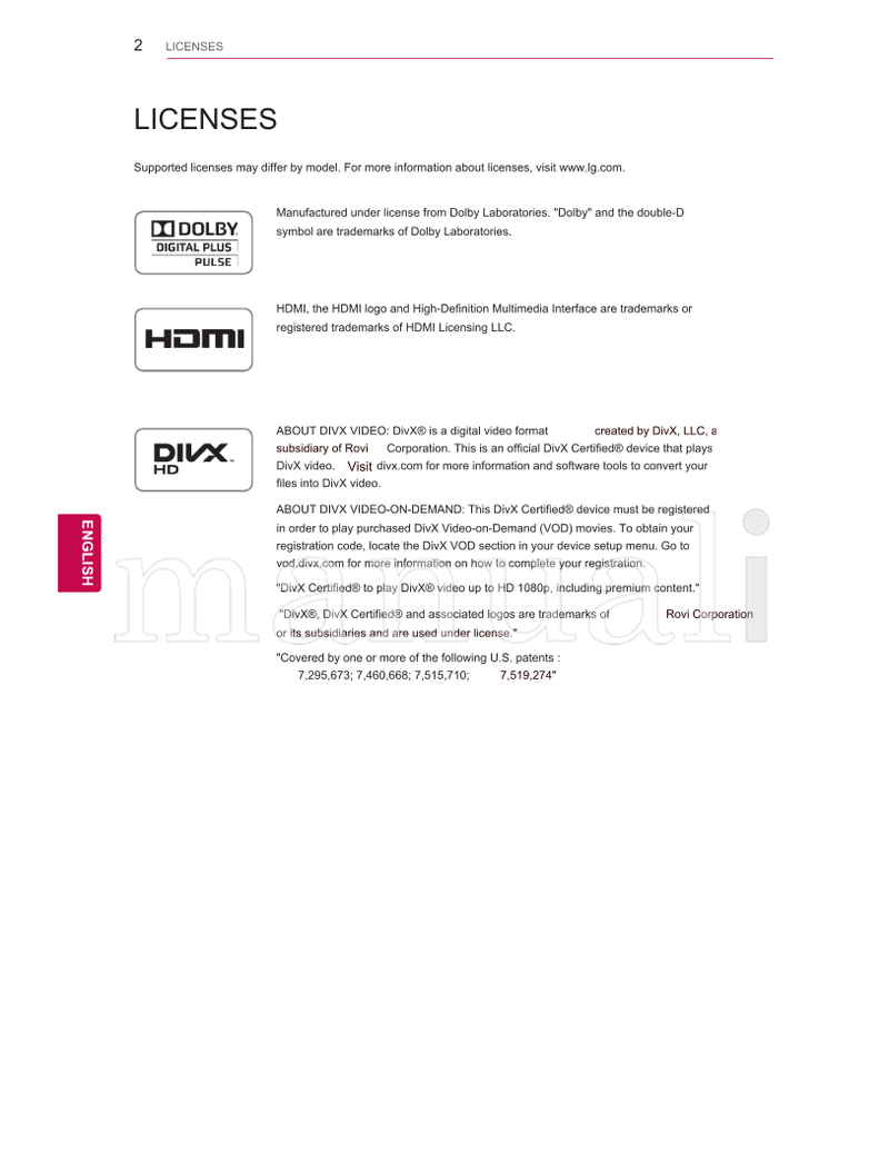 LG 19LV250U (142 pages) TV Operating Manual