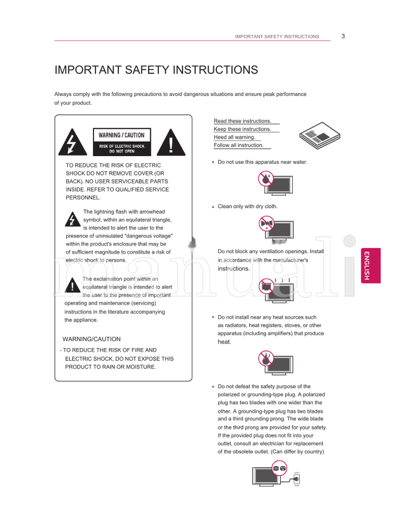 LG 19LV2500 32LV3500 22LV2500 37LV3500 26LV2500 42LV3500 (124 pages) TV Operating Manual