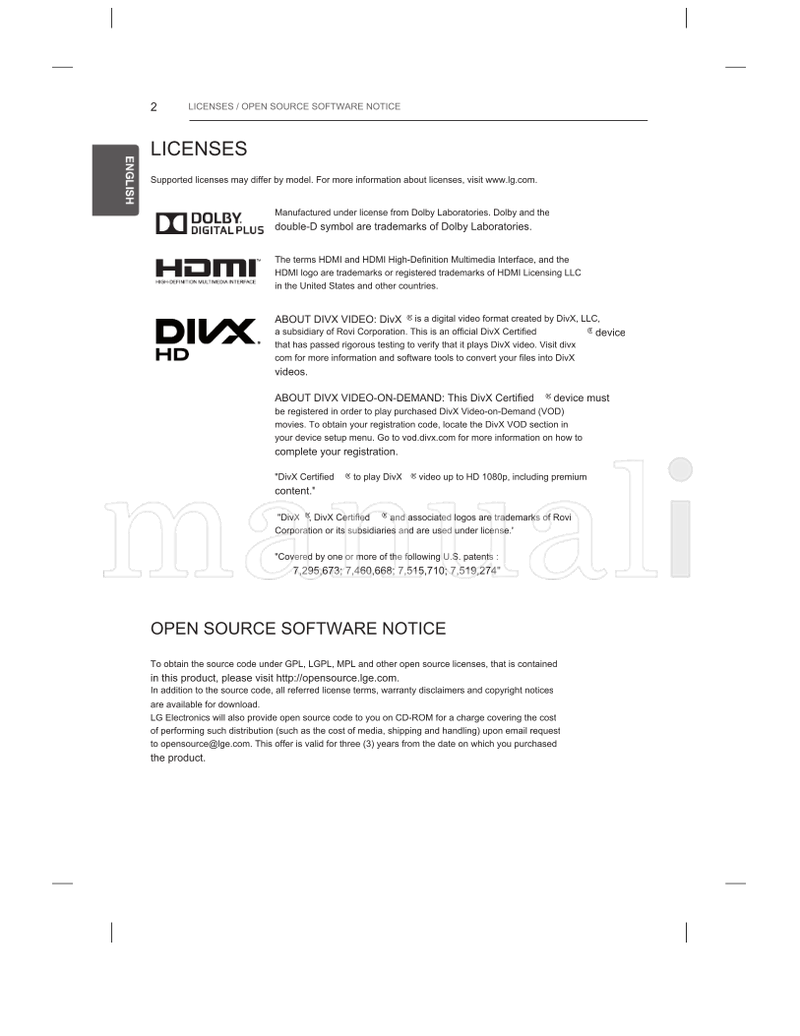 LG LB45** *MFL68024303* MFL68024303 (33 pages) TV Operating Manual