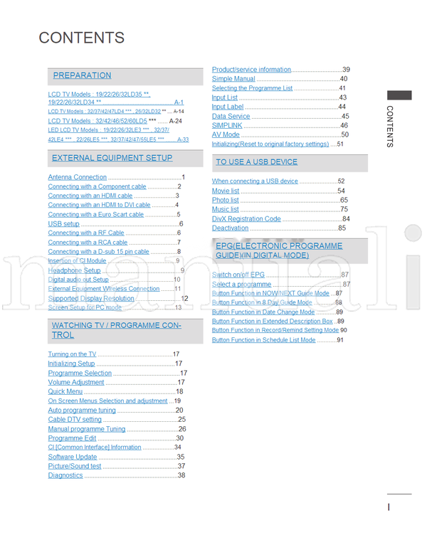 LG 22LE3300 (220 pages) TV Operating Manual