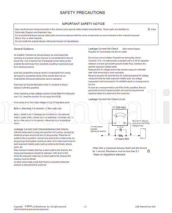 LG LJ01A 22LE6500 MFL62886918 22LE6500-SA (44 pages) TV Service Manual