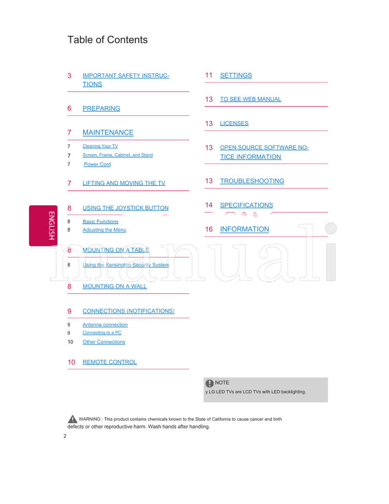LG 22LF4520 24LF4520 28LF4520 *MFL68926701* MFL68926701 (18 pages) TV Operating Manual