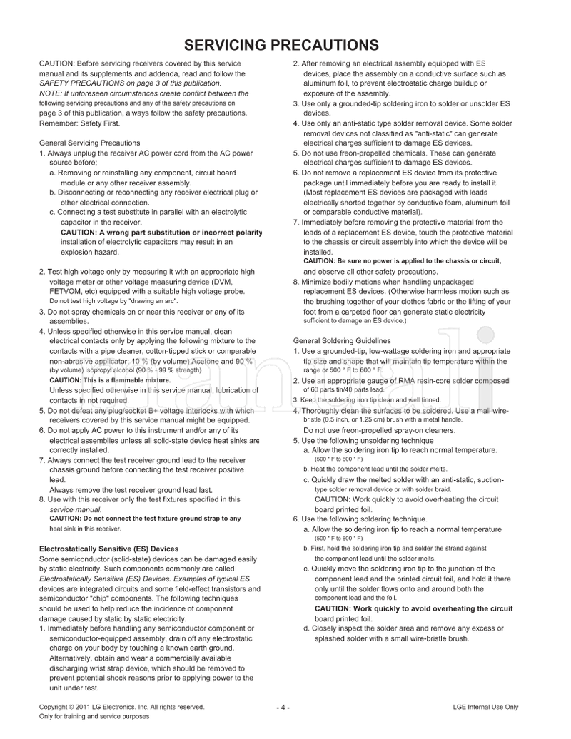 LG 22LV2510 (61 pages) TV Service Manual