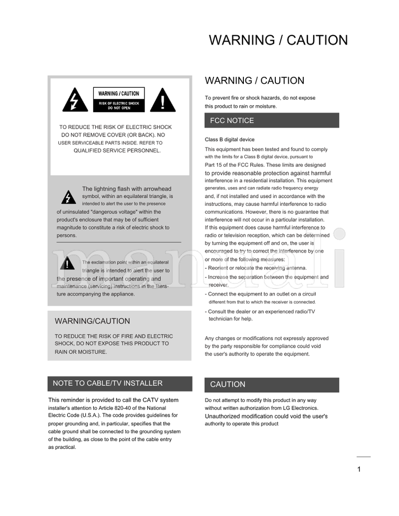 LG 263DCH (88 pages) TV Operating Manual