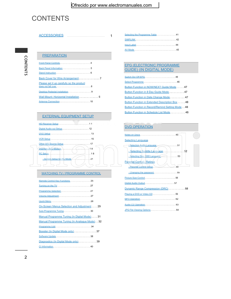 LG 2640** (114 pages) TV Operating Manual