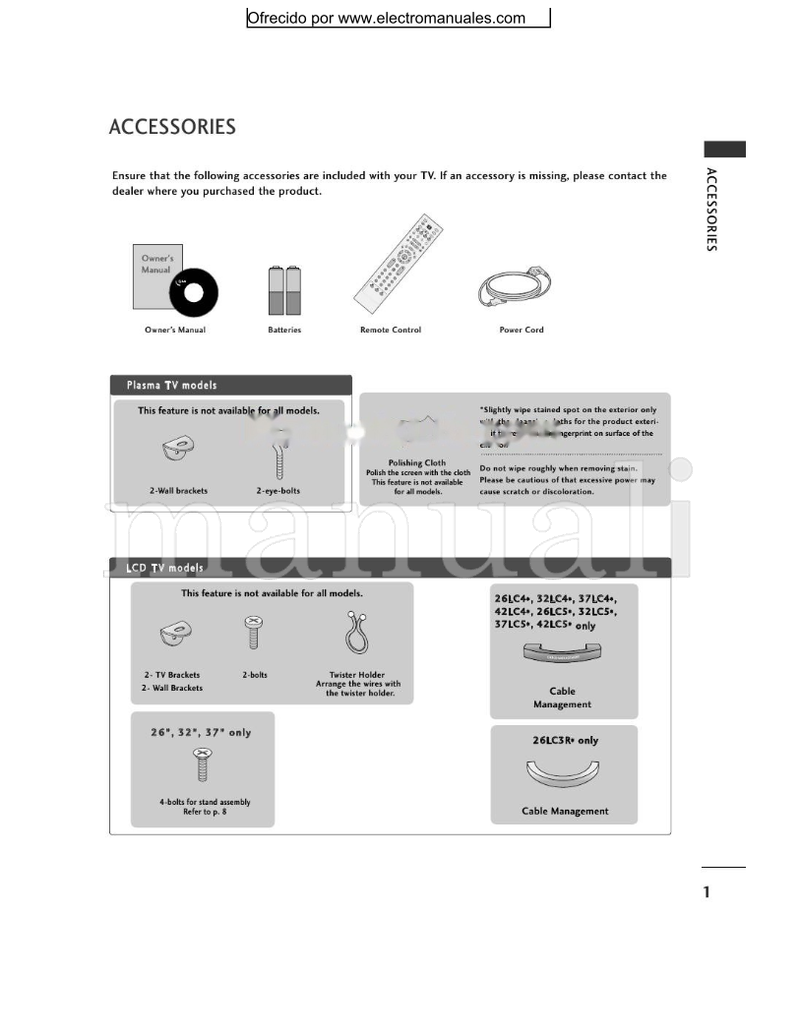 LG 26LC4 26LC5* 32LC4 32LC5* 37LC4 37LC5* 42LC4 42LC5* 26LC3 (94 pages) TV Operating Manual