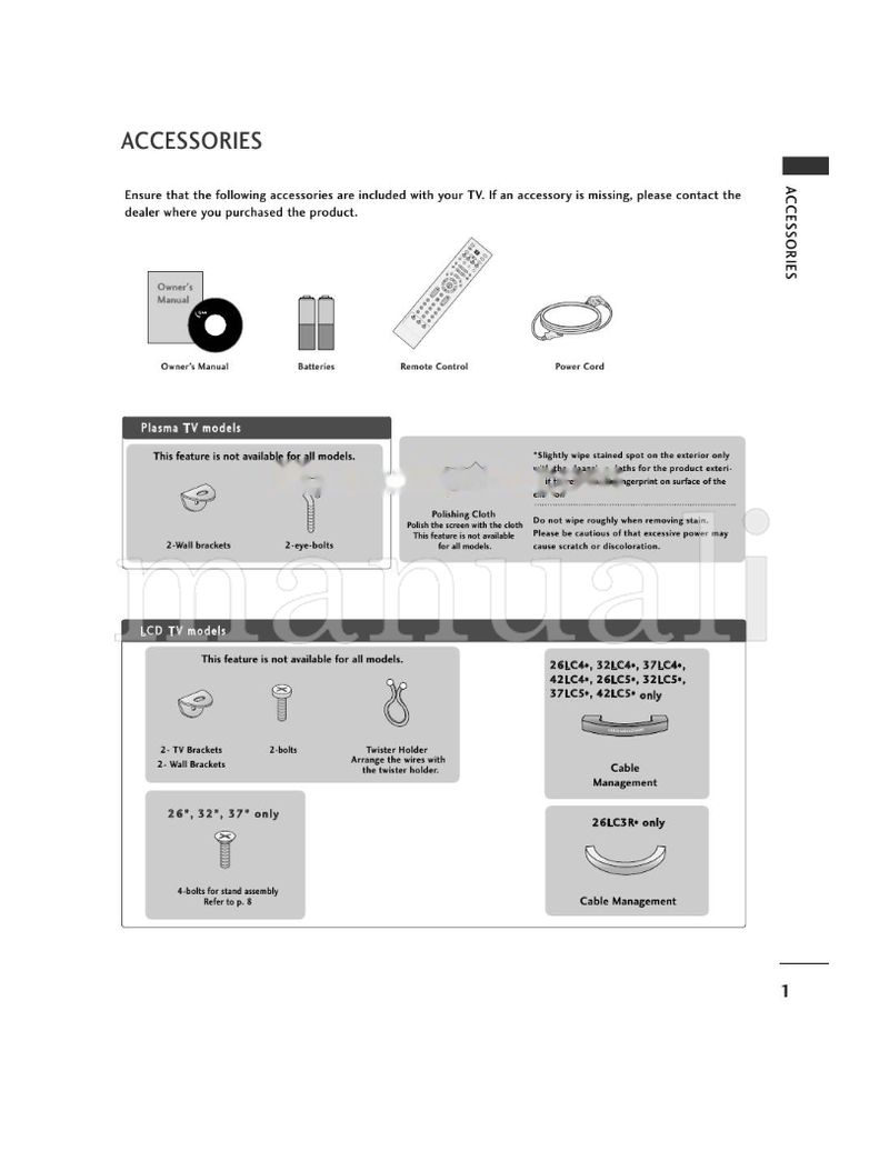 LG 26LC4 26LC5* 32LC4 32LC5* 37LC4 37LC5* 42LC4 42LC5* 26LC3 (84 pages) TV Operating Manual