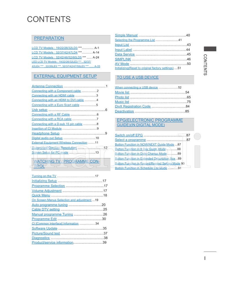 LG 26LD350 (220 pages) TV Operating Manual