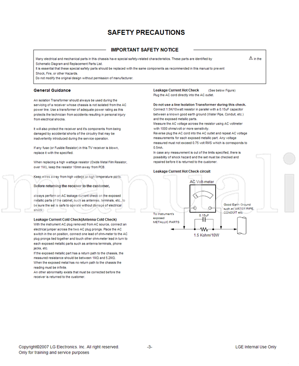 LG 26LH1DC1-UB (72 pages) TV Service Manual