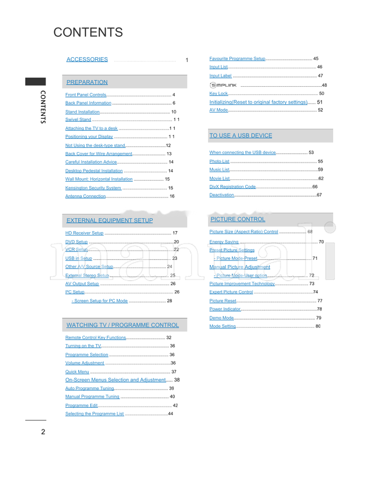 LG 26LK311 (112 pages) TV Operating Manual