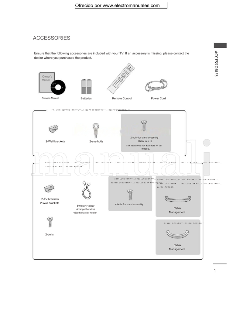 LG 26LC2R 42PC1RV 27LC2R 42PC3RV 32LC2R 42PC3RA 32LC25R 26LC3R (91 pages) TV Operating Manual