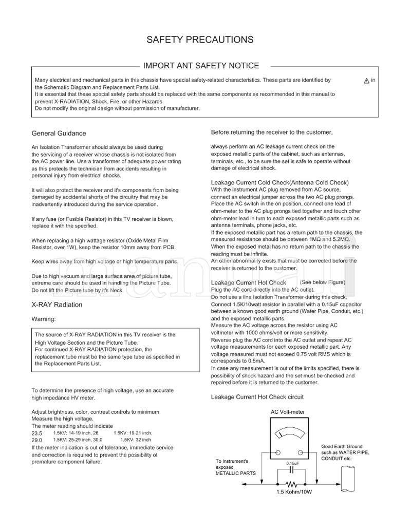 LG MC-035E 29FS2RMB (41 pages) TV Service Manual