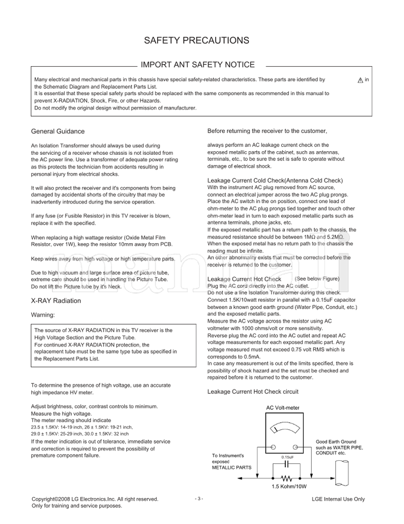 LG 29FX6AM (30 pages) TV Service Manual