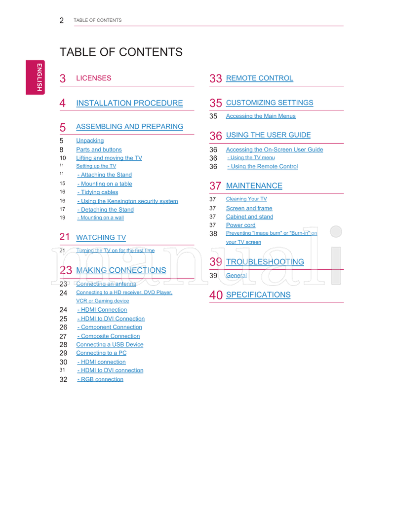 LG 24MN33D 29MN33D (46 pages) TV Operating Manual