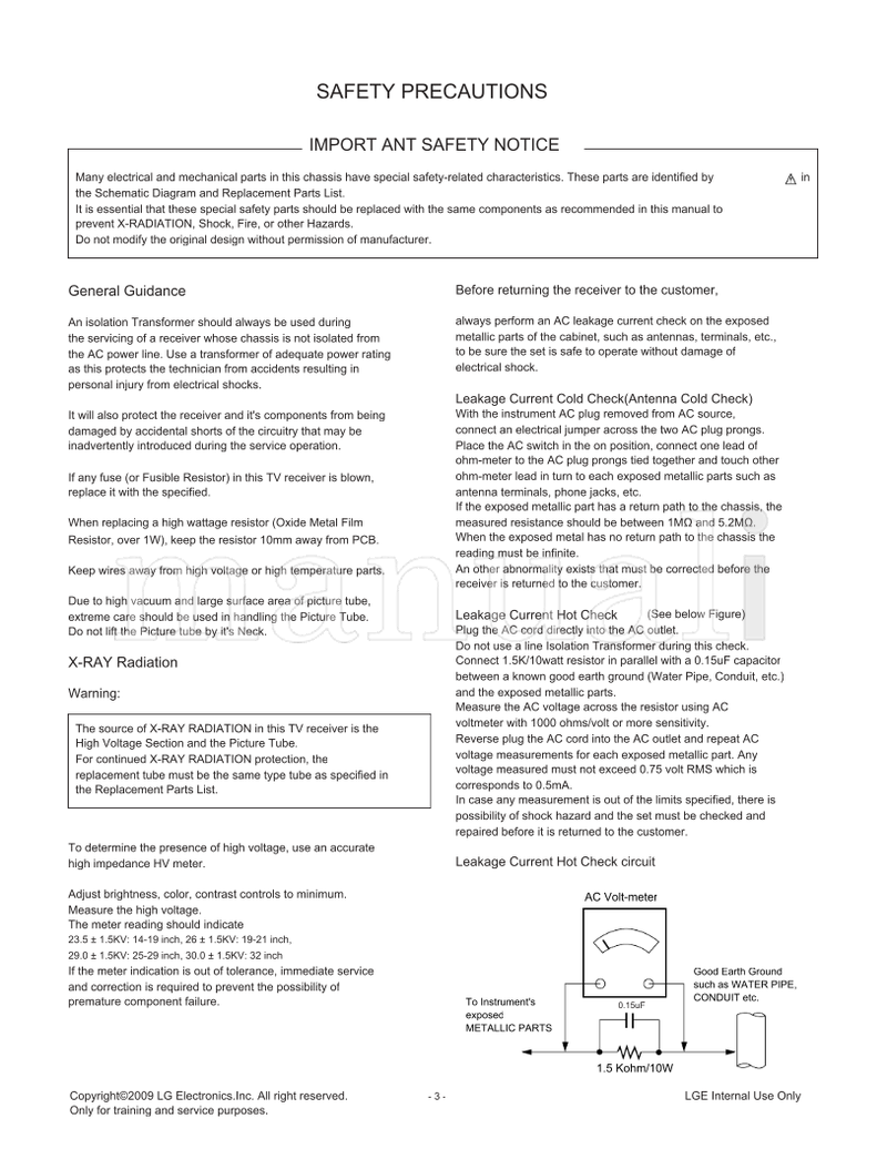 LG MFL37794459 CW62C 29SA1RL 29SA1RL-T1 (23 pages) TV Service Manual