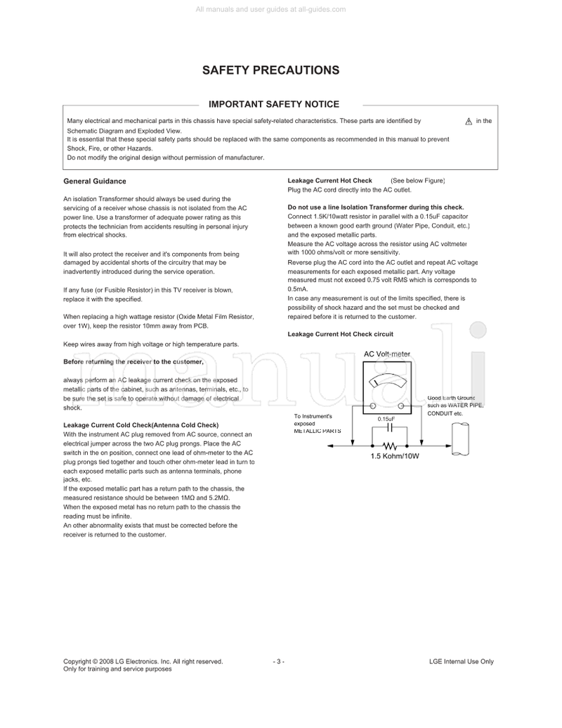LG LP81A 32LG33R 32R-TA 34R-TC (24 pages) TV Service Manual