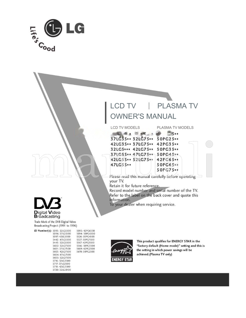 LG 323500 (106 pages) TV Operating Manual