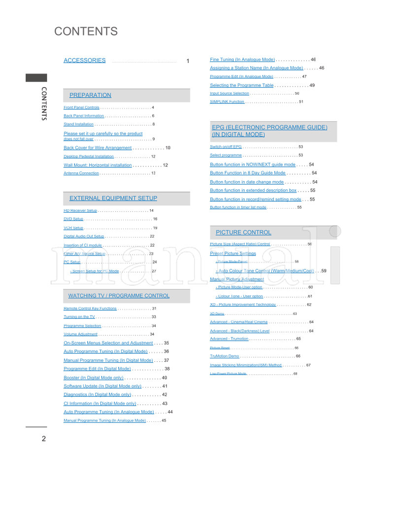 LG 325000 (106 pages) TV Operating Manual